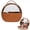 Circle-Brown, variant on Parallel Travel Makeup Bag for Women Waterproof Makeup Organizers Large Capacity Cosmetic Case with Compartments for Skincare, Toiletries Bags