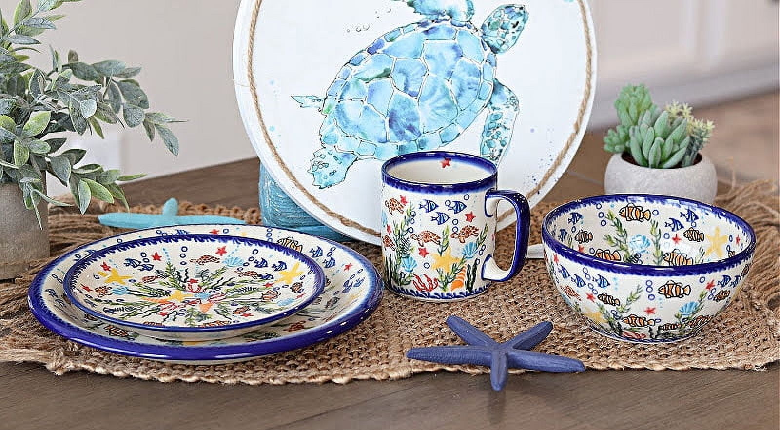 Blue Rose Polish Pottery Atlantis 大型 長方形 ベイカー Blue Rose Polish Po 並行輸入品 Blue Rose Polish Pottery Atlantis Dessert Plate -