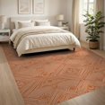 thumbnail image 3 of ODIKA 8'x10' Washable Area Rug Non-Shedding, Easy Care, Orange Terracotta Burnt Ivory Band Seasonal Decorative Row Bathroom for King Size Bedroom Under Bed, Master Suite, 3 of 7