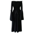 thumbnail image 4 of Women's Retro Medieval Dress Vintage Long Sleeve Renaissance Dress Plus Size Gothic Costumes Maxi Long Dress, 4 of 6