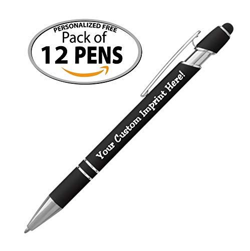 Full Color Imprint offered on Rainbow Rubberized Soft Touch Ballpoint Pen Stylus is a stylish, premium metal pen, black ink, medium point. Box of 12 - Personalized with your custom text or logo - image 5 of 6