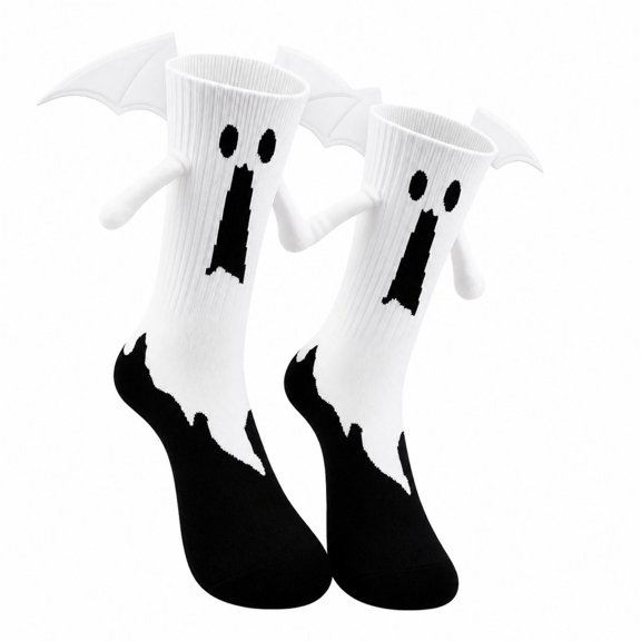 Cute Ankle SocksFunny 3D Printed Matching Holiday SocksRunning Socks2‑PairWhite
