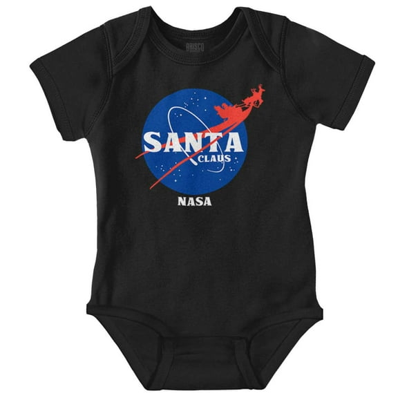 NASA Santa Claus Christmas Sleigh Romper Boys or Girls Infant Baby Brisco Brands NB