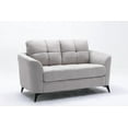 thumbnail image 2 of Farmhouse Loveseats, Callie 60" Light Gray Woven Fabric Loveseat, Light Gray Modern Loveseats,Velvet Leather Loveseats, Furniture Primary Living Space Loveseats, 2 of 5