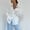 White, variant on Turilly Women Fashion Long Sleeve V-Neck Solid Color Shirt Tops Blouse Shirt