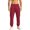 12#Wine, variant on Men's Casual Solid Color Cargo Pants, Loose Fit Elastic Drawstring Waist Athletic Workout Trousers with Multi Side Flap Pockets Wine 2XL