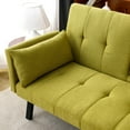 thumbnail image 4 of Aukfa 70" Convertible Futon Sofa Bed for Home Office, Linen Loveseat with Cup Holder, Green, 4 of 11