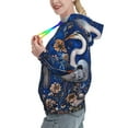 thumbnail image 2 of Honeii Blue Heron Floral Garden Pattern Womens Oversized Hoodies Long Sleeve Sweatshirts Pullover Fall Outfits with Pocket-Large, 2 of 7