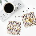 thumbnail image 4 of Lsque Tulips Flowers Pattern 4" Drink Coasters Set of 4, PVC Leather Absorbent Coasters, Table Coaster Set Decorative Coffee Cup Coasters Housewarming Gift -Square, 4 of 6
