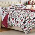 thumbnail image 2 of Southshore Fine Living, Inc. Full/Queen Size Christmas Comforter Set with 2 Pillow Shams, Reversible Red Christmas Bedding Set with 2 Patterns, Queen/Full Comforter - Red Plaid Cabin Print, 2 of 17