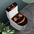 thumbnail image 2 of HELLHERO Pumpkin Face Design Polyester Bathroom Seat Covers for Bathroom Accessories Toilet Bowl Cover with Stretch 2 Piece, 2 of 8