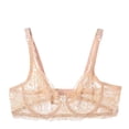 thumbnail image 3 of DDAPJ pyju Women Sheer Lace Bra Triangle See Through V Neck Underwire Bralette Plunge Everyday Bras Khaki 38, 3 of 6