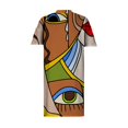 thumbnail image 5 of up to 60% off Gifts Usmixi Womens Dresses Plus Size Pocket Swing Hem Tunic Midi Sun Dresses Casual Tie-Dye V-Neck Short Sleeve Knee-Length Summer Dress Green XXL, 5 of 5