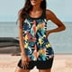 thumbnail image 4 of Trajes de baño tankini para mujer Trajes de baño de dos piezas con espalda de tiras y estampado conservador para mujer Traje de baño de dos piezas para mujer, 4 of 6
