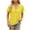 Yellow, variant on Elainilye Fashion Blouses for Women 2024 V-Neck Hollow Out Recreational Short Sleeve Tops Blouse Basic Tops,Black