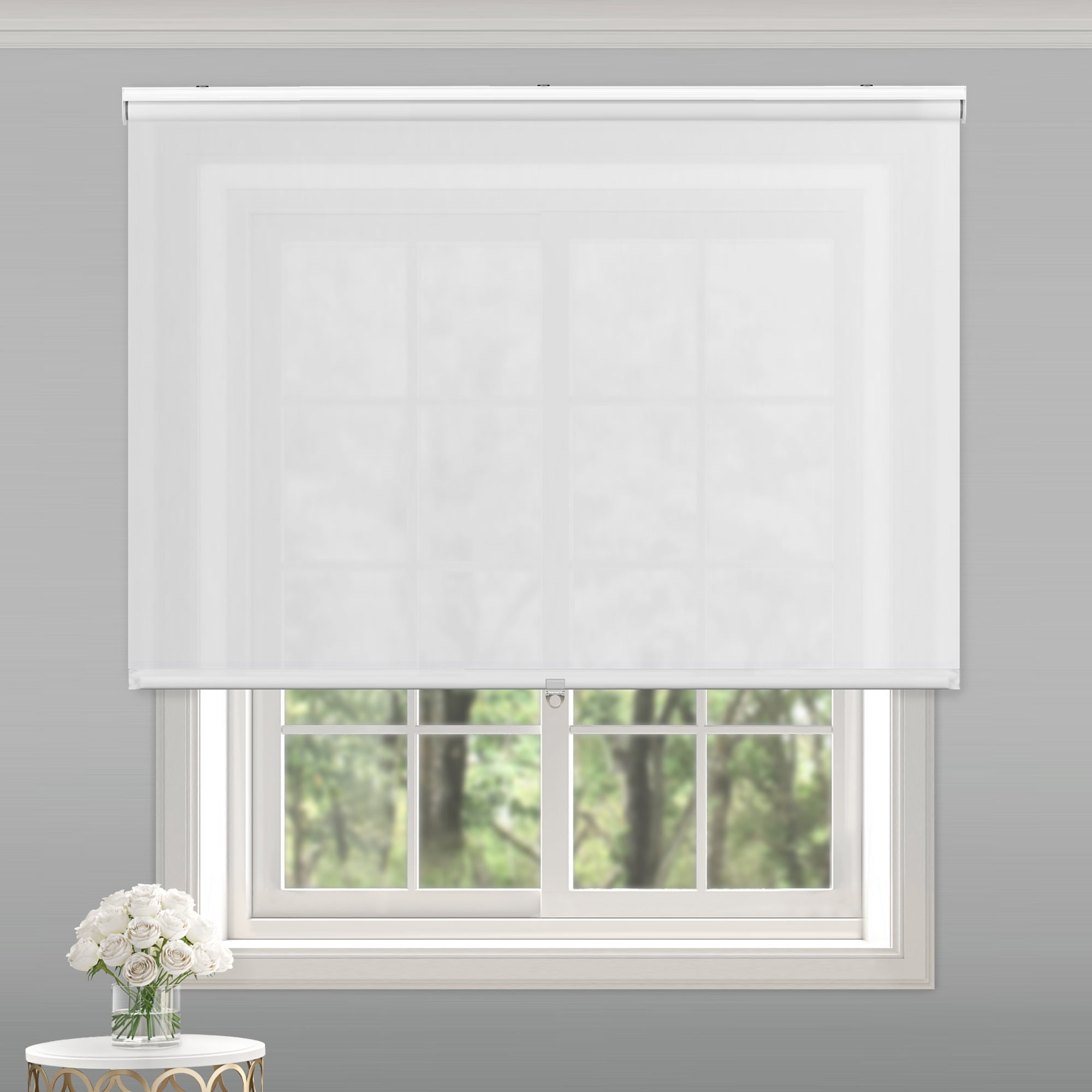 Mainstays Light Filtering Slow Release Roller Shade 31x72 in, White