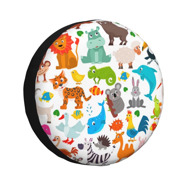 Bingfone Animals for Spare Tire Cover Weatherproof Universal Wheel Protectors for RV Camper Travel Trailer SUV Truck-16 inch