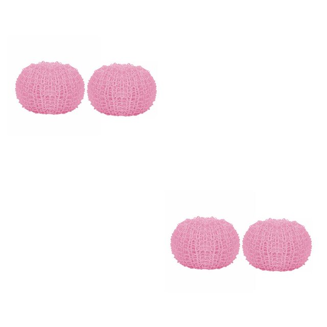 Matsuzay Filer Ball para Pan Scourer Brush Cepillo para lavar platos Utensilios de cocina Scrubber Ball Rosado 2 reemplazos 2piezas