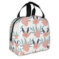 thumbnail image 2 of Reusable Lunch Bag, Insulated Lunch Bag for Women Men - Pink Flower Leaf Pattern Tote Lunch Bag, Picnic School Work Office, 2 of 9