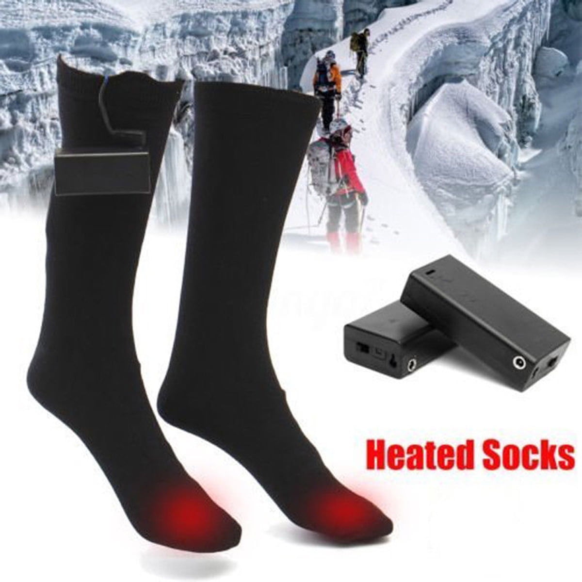 1 Pair Electric Heated Socks Feet Warmer Heater Winter Warm Socks