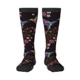thumbnail image 2 of Picia Women Crew Soft Moisture-wicking Socks Humming Bird Pattern Design Cotton Socks, One Size fit All, 2 of 9