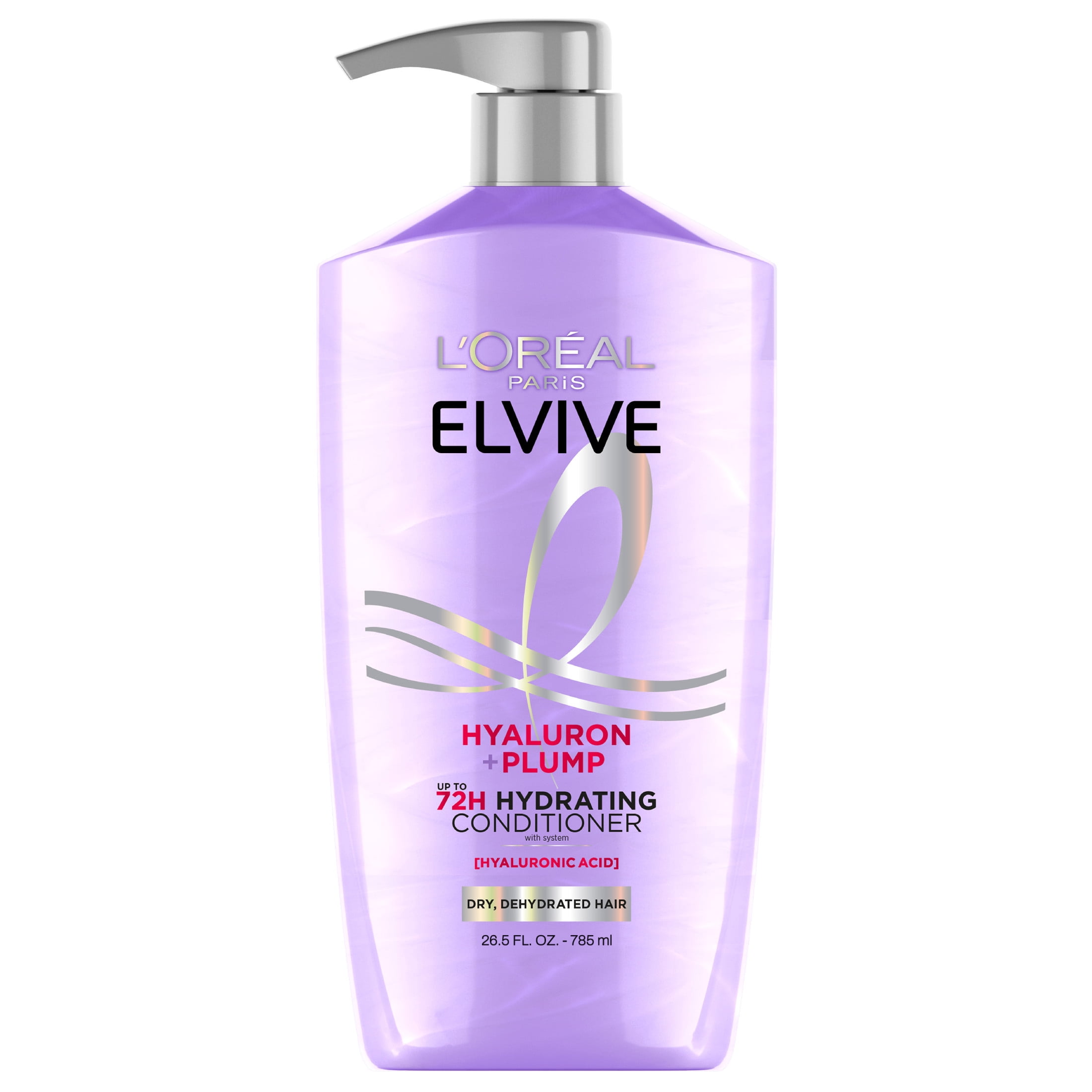 L'Oreal Paris Elvive Hyaluron Plump Hydrating Shampoo, Conditioner, and Serum Set with Hyaluronic Acid, 26.5 fl oz