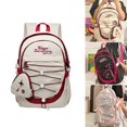 thumbnail image 2 of Fashionable Contrast Color Nylon Backpack for School and Travel Laptop Book Bag Large Capacity Daypack with Coin Puse pink blue, 2 of 4