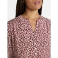 thumbnail image 3 of Time and Tru Women's Mini Shirtdress with Long Sleeves, Sizes XS-XXXL, 3 of 5