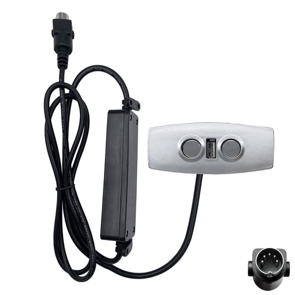 2 Button 5 Pin Mulin Switch Model MLSK42-A3 Hand Controller with USB Replacement for Power Recliner