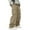 Khaki, variant on Taqqpue Men's Baggy Cargo Pants Casual Solid Color Long Pants Loose Fit Straight Wide Leg Hip Hop Pants with Pockets