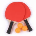 thumbnail image 2 of Table Tennis Racket Set Two Rackets Three Balls Double Sided Reverse Rubber Straight Racket, 2 of 12