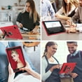 thumbnail image 5 of Tarise for Apple iPad 10.2" Case 9th/8th/7th Generation (2021/2020/2019) with Foldable Kickstand Hard Back Shockproof Shell Silicone Heavy Duty Rugged Protective Hybrid Slim Stand Cover, Red + Black, 5 of 7