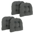 thumbnail image 4 of Blazing Needles 19-inch U-Shaped Micro Suede Tufted Dining Chair Cushions (Set of 4), 4 of 5