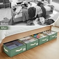 thumbnail image 6 of Natubeau 4 Pack 92L Under Bed Storage Containers with Wheels, Waterproof Non-Woven Under Bed Organizer with Clear Top, Handles & Label Holder for Bedding, Clothes, Shoes, Green, 6 of 11