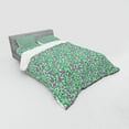 thumbnail image 3 of Ambesonne Rose Bedding Set 3 Pcs, Intertwined Stems Buds, Twin XL, Forest Green Fuchsia, 3 of 3