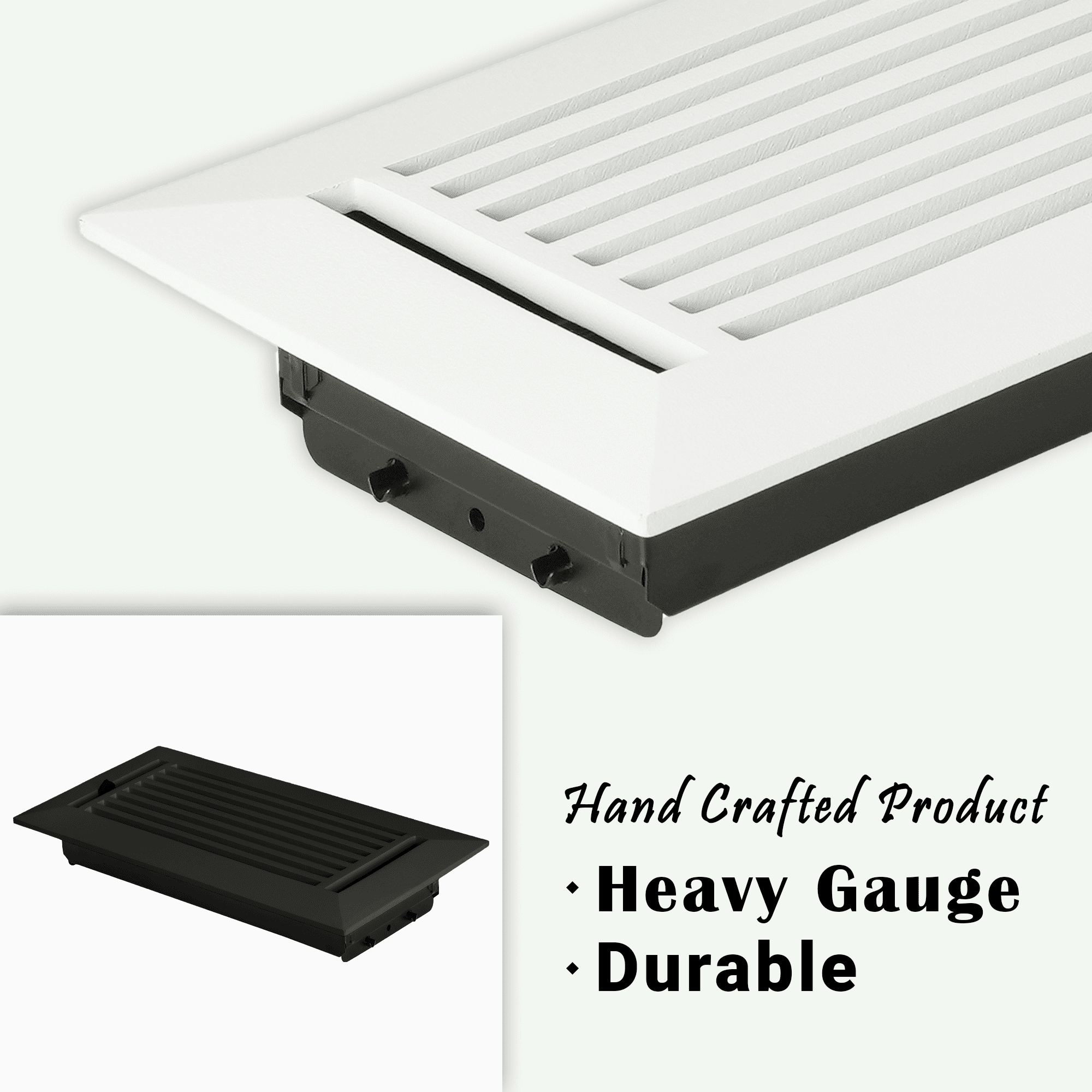 Linear 4"x8" Solid Cast Aluminum Air Supply louvered Vent | Powder Coated