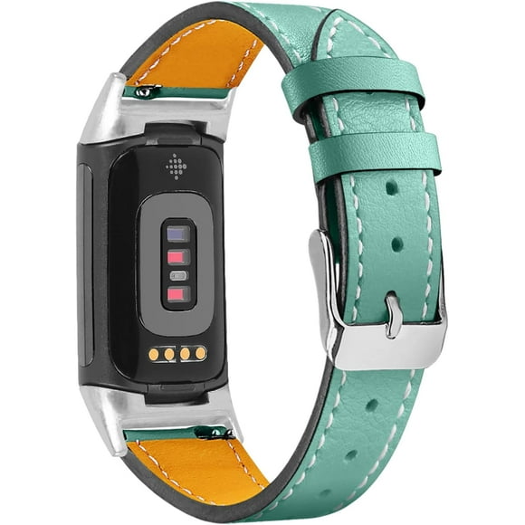 Tianle Compatible with Fitbit Charge 5/Fitbit Charge 6 Leather Bands for Women Men, Leather Replacement Watch Band Straps Wristbands Bracelet Accessory for Fitbit Charge 6/Charge 5 Activity Tracker