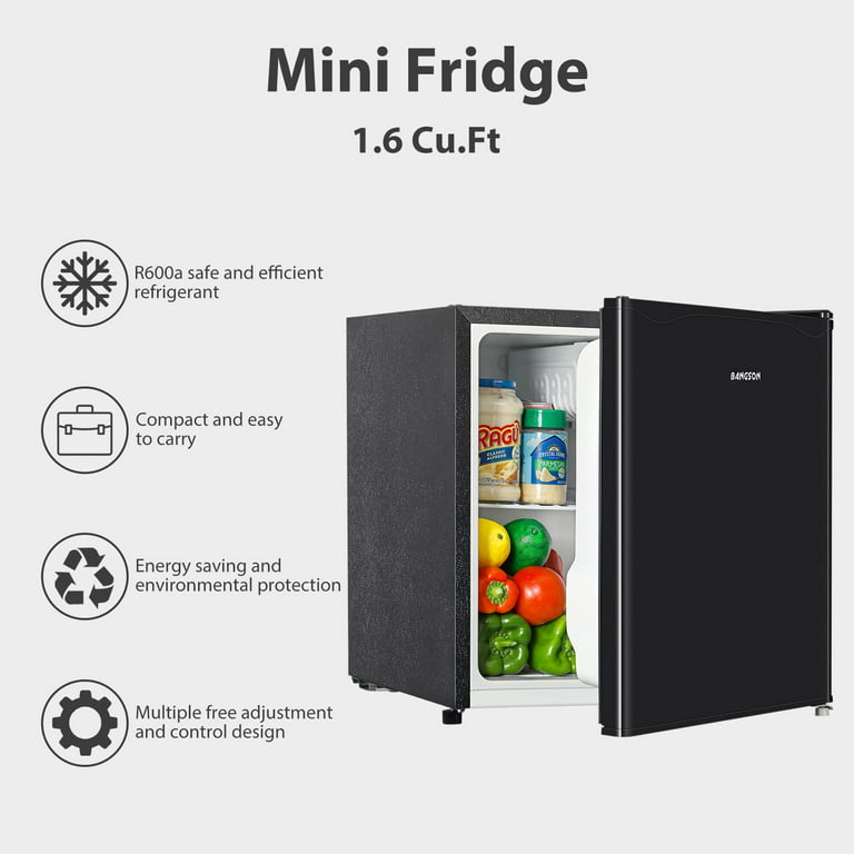 BANGSON 1.6 Cu.Ft Compact Mini Fridge With Freezer, Energy Saving, Low  Noise, Portable, Adjustable Temperatures, Simple Design - Yahoo Shopping