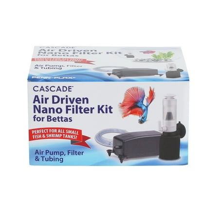 Penn-Plax Cascade Nano Aquarium Filter & Air Pump Kit for Bettas – Filtration Perfect For Small Fish