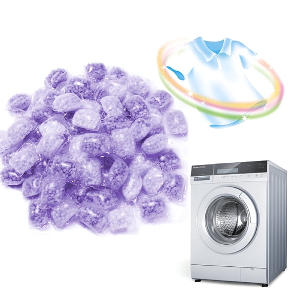 RAGUPEL 100Pcs Scent Booster Beads,Fabric Softener Beads,Capsule Ball Anti Static Washing Clothes Fragrance Beads,Long-Lasting Fresh Scent Household Laundry Scent Beads for Washer (Purple)