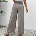 thumbnail image 5 of Split Flowy Pants for Women Tulip Pants Boho High Rise Elastic Waisted Wide Leg Summer Swing Palazzo Pants with Slit Casual Loose Comfy Cooling Trousers, Gray (Small), 5 of 7