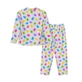 thumbnail image 2 of Uemuo Bear And Polka Dot Pattern Womens Pajama Sets,PJ Set for Women,Pajamas for Women Logo,Long Sleeve Pajama Set for Women,Soft Long Sleeve Top With Pants-XX-Large, 2 of 9