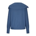 thumbnail image 5 of Babysbule Womens Casual Tops Solid Color Lapel Neck Long Sleeve Loose T-Shirt Blouse Pullover Tops, 5 of 9