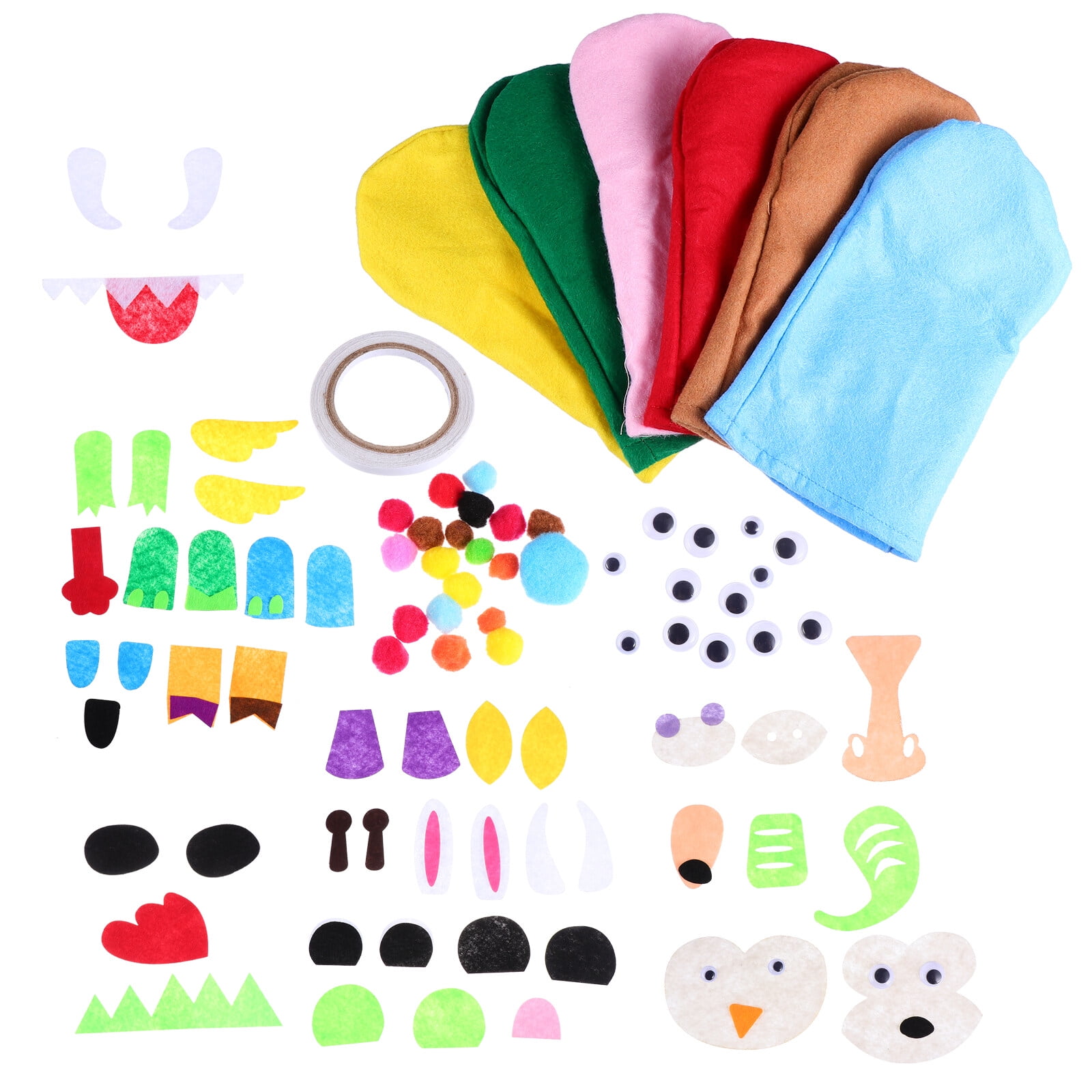 1 Set Kids Felt Craft Set Hand Puppet Making Kit DIY Art Craft Supplies