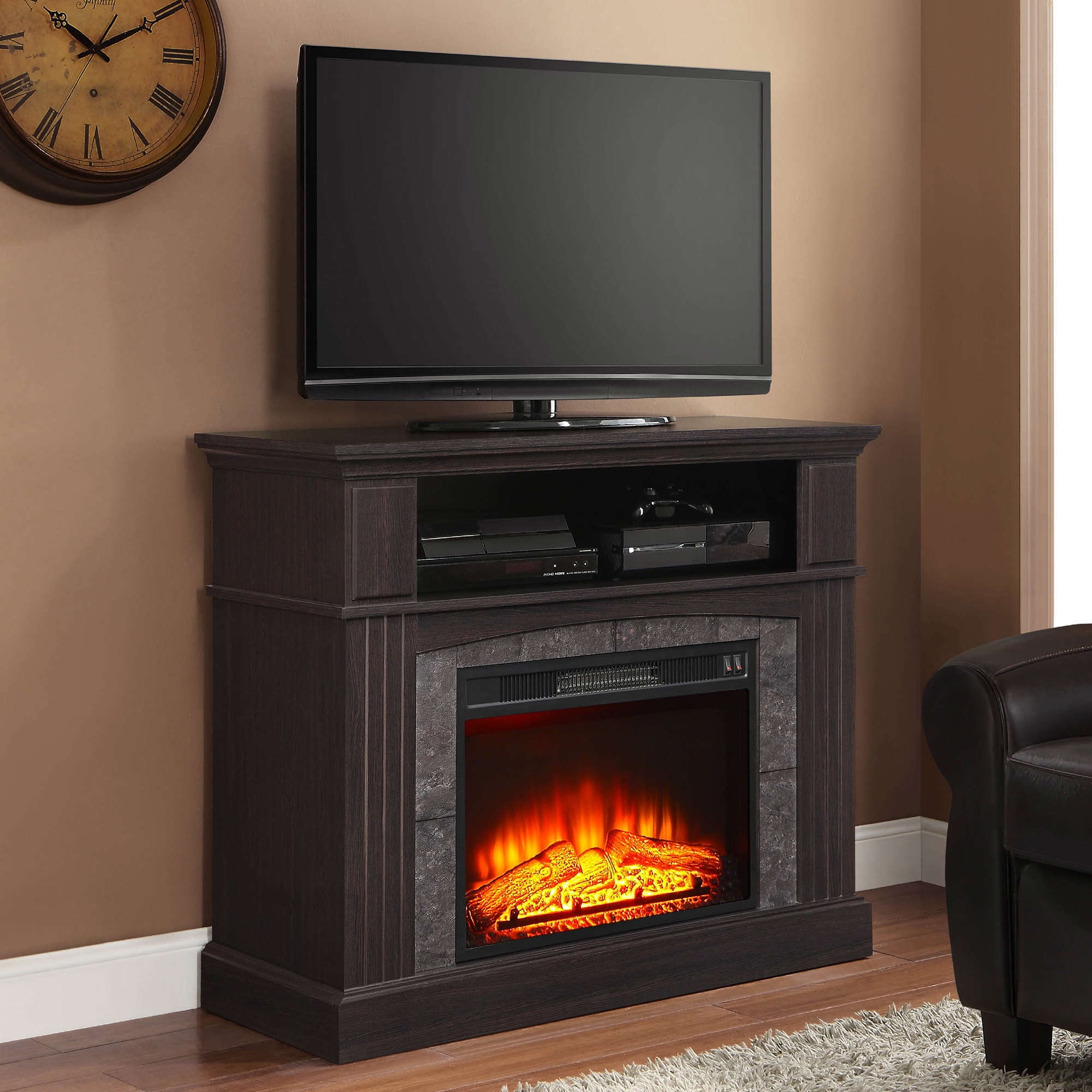 Media Fireplace TV Stand Electric With Storage For 50 Inch ...