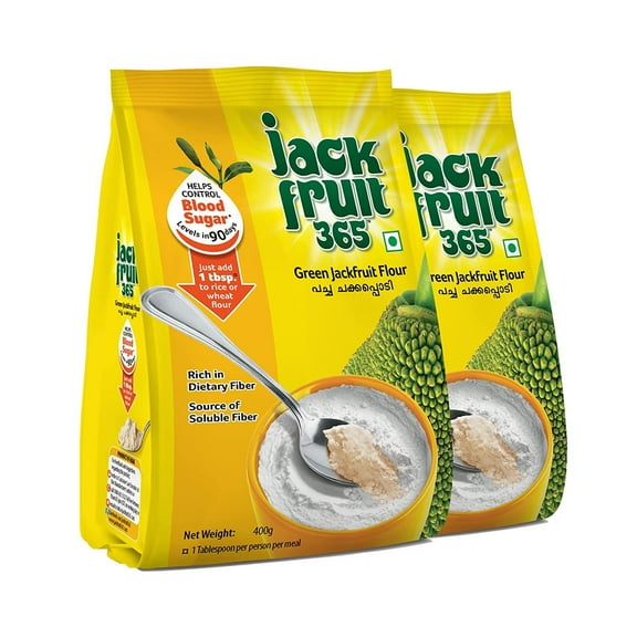 Jackfruit365 Green Jackfruit Flour - 800G (2 Packs of 400g)
