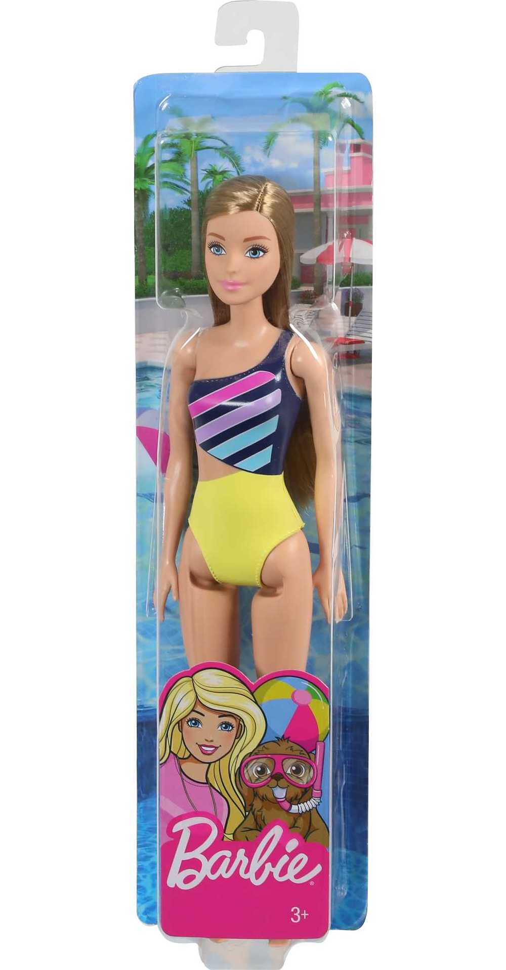 Barbie Swimsuit Beach Doll with Blonde Hair & Striped Suit - image 6 of 6