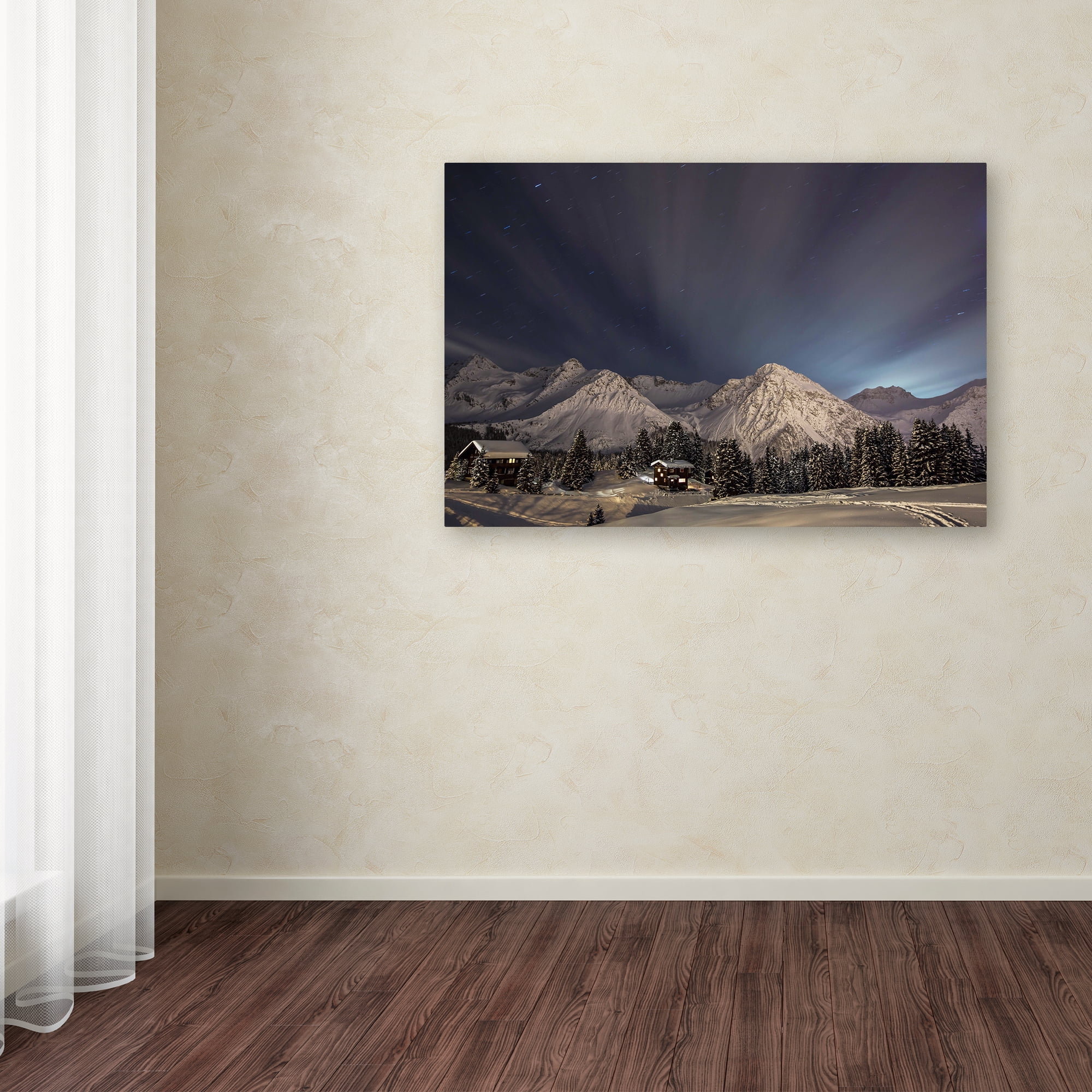 Trademark Fine Art 'Winter evening In The Mountains' Canvas Art by Ralf Eisenhut