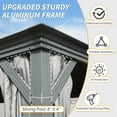 thumbnail image 6 of 12'x20' Hardtop Gazebo, Aluminum Frame Metal Gazebo with Double Galvanized Steel Roof, Curtain and Netting, Outdoor Permanent Pavilion Pergolas for Backyard, Grey, 6 of 8