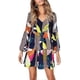 thumbnail image 2 of Vestido túnica de verano para mujer, cuello en V, informal, suelto, fluido, con vuelo, talla XL, 2 of 5
